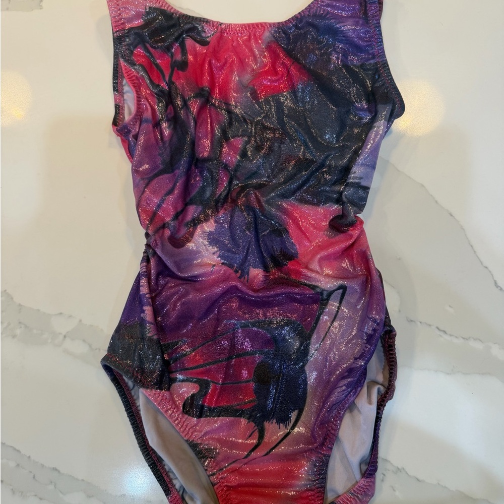 Shimmery Pink & Purple Abstract Leo by Foxy’s Fitness Fashion - Adult small